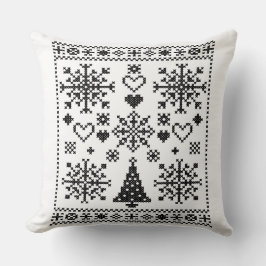 Christmas Lover Cross Pattern Sampler Design クッション