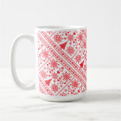 Christmas Lover Cross Pattern Sampler Design コーヒーマグカップ (左)