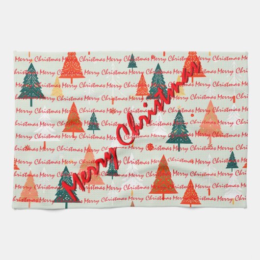 Christmas Luxury Christmas Trees Festive キッチンタオル (横)