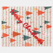 Christmas Luxury Christmas Trees Festive フリースブランケット (正面(横))