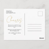 Christmas Luxury Minimalist 4 Photos Family ポストカード (裏面)