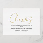 Christmas Luxury Minimalist 4 Photos Family  箔シーズンカード (裏面)