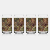 Christmas, Luxury Pattern, Red Gold Green Black ガラス缶 (左)