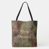 Christmas Luxury Pattern, Red Gold Green Black トートバッグ (裏面)