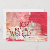 Christmas lyrics Joy To The World Red and Gold シーズンカード (正面)