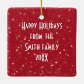 Christmas Macaw Parrot With Martini Cocktail セラミックオーナメント (裏面)