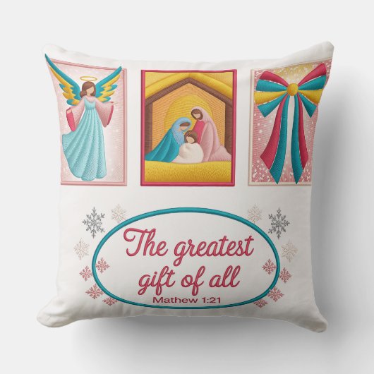 Christmas Machine Embroidery Design – Angel,  クッション (正面)