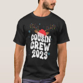 Christmas Maching Cousin Crew Riendeer Xmas Lights Tシャツ (正面)