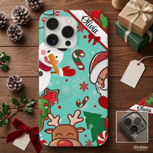 Christmas Magic | Santa, Reindeer & Snowflakes Case-Mate iPhoneケース