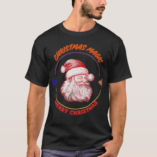 Christmas Magic – Vintage Santa Claus Festive Holi Tシャツ (正面)