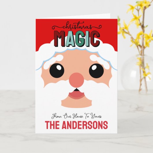 Christmas Magic With Santa Custom カード (黄色い花)