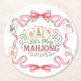 Christmas Mahjong | Monogram ラウンドペーパーコースター