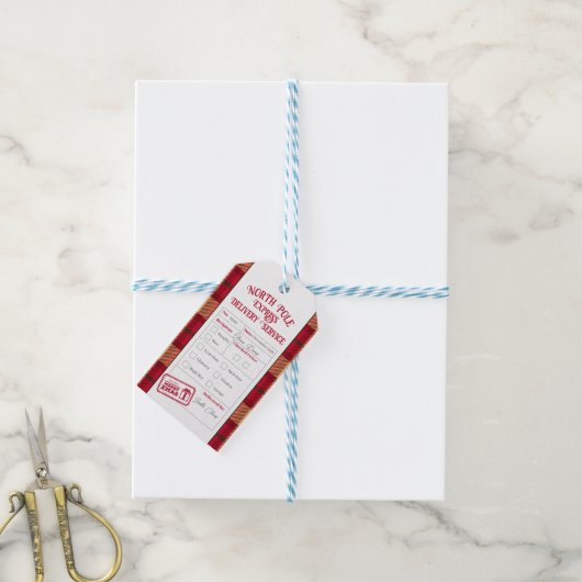 Christmas Mail From Santa North Pole Delivery ギフトタグ (より糸付き)