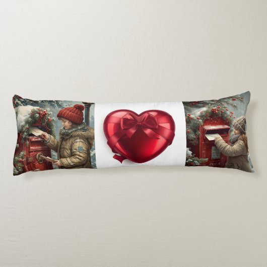 Christmas mailbox cozy winter bedding ボディピロー (裏面)