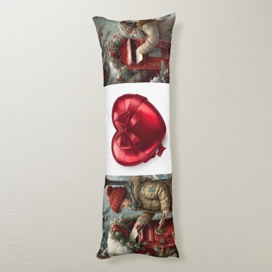 Christmas mailbox cozy winter bedding ボディピロー (裏面 (縦))