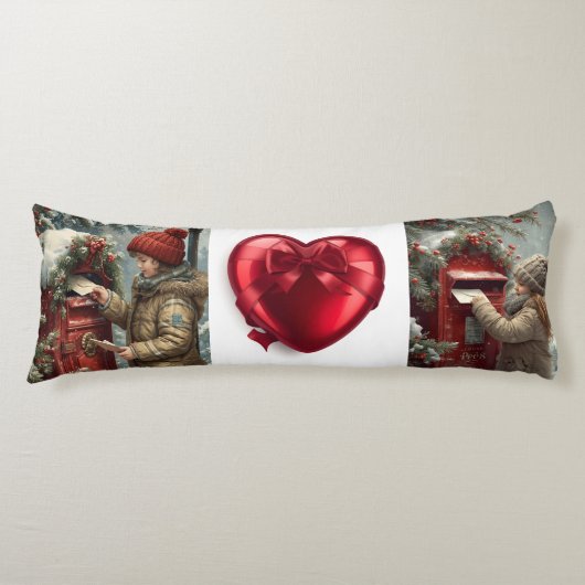 Christmas mailbox cozy winter bedding ボディピロー (正面)