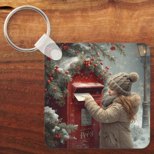 Christmas mailbox  cute festive winter accessory キーホルダー (正面)