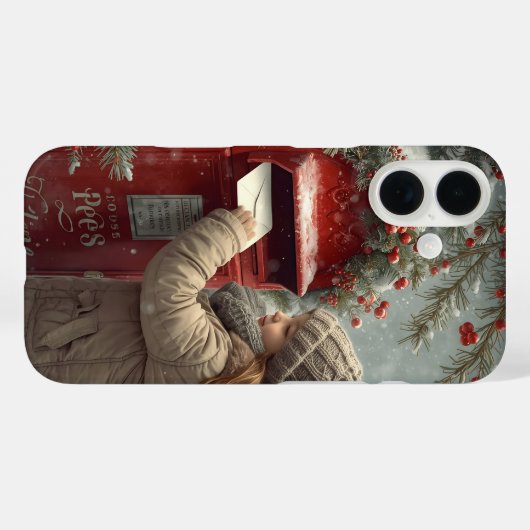 Christmas mailbox festive winter design Case-Mate iPhoneケース (裏面 (横))