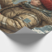 Christmas mailbox festive winter gift ラッピングペーパー (角)