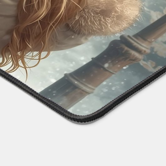 Christmas mailbox festive winter workspace デスクマット (コーナー)