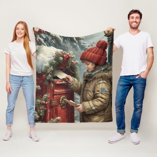 Christmas mailbox fleece blanket warm cozy winter  フリースブランケット (インサイチュ)