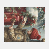 Christmas mailbox fleece blanket warm cozy winter  フリースブランケット (正面(横))