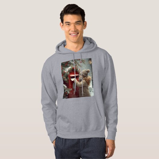 Christmas mailbox hoodie cozy warm festive wear パーカ (正面フル)