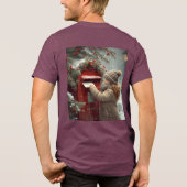 Christmas mailbox t-shirt cute winter holiday トライブレンドTシャツ (裏面)