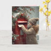 Christmas mailbox warm festive holiday message カード (黄色い花)