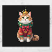 Christmas Maine Coon American Longhair (1) スパークリングワインラベル (シングルラベル)