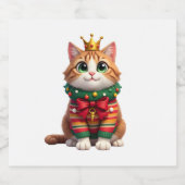 Christmas Maine Coon American Longhair (4) スパークリングワインラベル (シングルラベル)