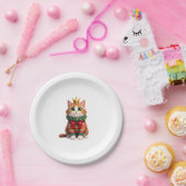 Christmas Maine Coon American Longhair (4) ペーパープレート (パーティー)