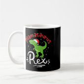 Christmas Mama Saurus Rex Dinosaur Mother Xmas  コーヒーマグカップ (左)