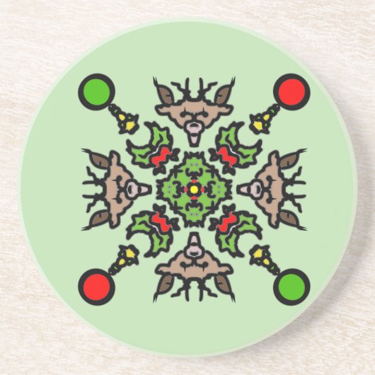 Christmas Mandala Pattern コースター (正面)