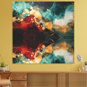 Christmas Marble Reverie – Premium Wrapped Canvas  キャンバスプリント (インサイチュ (リビング))