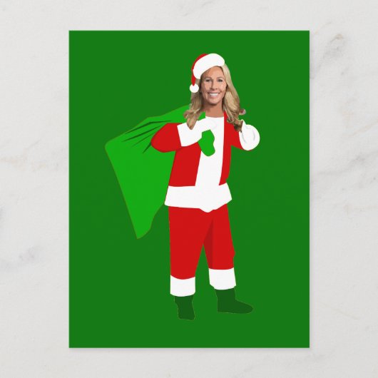 christmas Marjorie Taylor Greene santa claus シーズンポストカード (正面)
