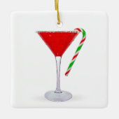 Christmas Martini Cocktail セラミックオーナメント (正面)