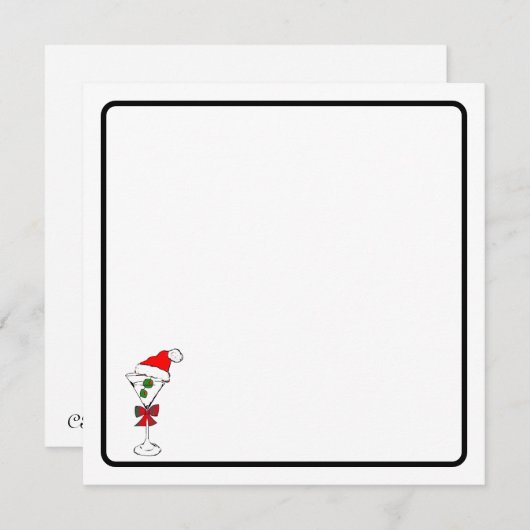 Christmas martini note card  ノートカード (正面/裏面)