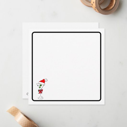 Christmas martini note card  ノートカード (正面/裏面インサイチュ)