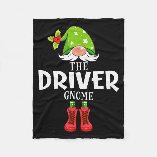 Christmas Matching Family The Driver Gnome フリースブランケット (正面)