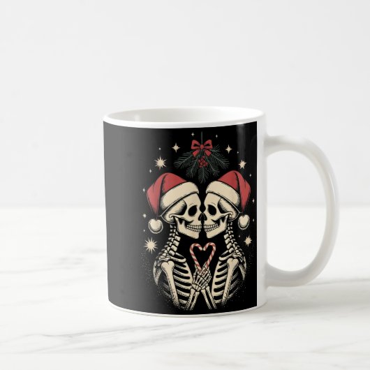 Christmas Matching Gothic Couple Dark Humor Skelet コーヒーマグカップ (右)