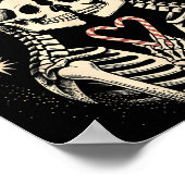 Christmas Matching Gothic Couple Dark Humor Skelet ポスター (角)