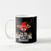 Christmas Matching I'm The Babysitting Reindeer  コーヒーマグカップ (左)