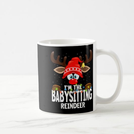 Christmas Matching I'm The Babysitting Reindeer  コーヒーマグカップ (右)