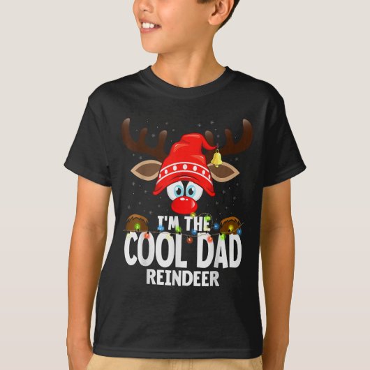Christmas Matching I'm The Cool Dad Reindeer  Tシャツ (正面)