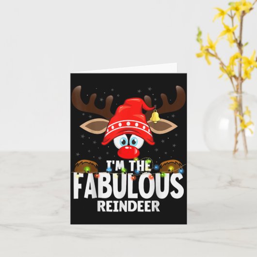 Christmas Matching I'm The Fabulous Reindeer  カード (黄色い花)