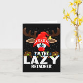 Christmas Matching I'm The Lazy Reindeer  カード (黄色い花)