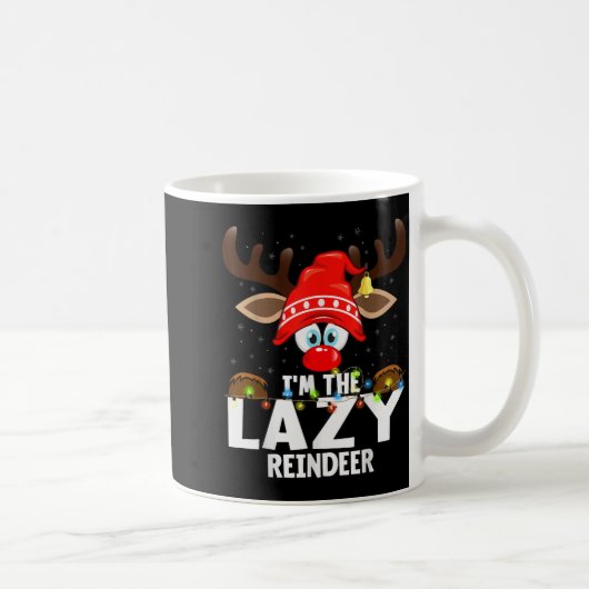 Christmas Matching I'm The Lazy Reindeer コーヒーマグカップ (右)