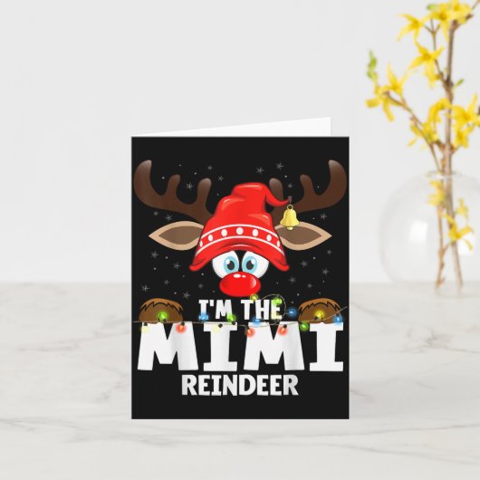 Christmas Matching I'm The Mimi Reindeer  カード (黄色い花)
