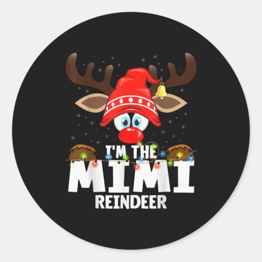 Christmas Matching I'm The Mimi Reindeer  ラウンドシール (正面)